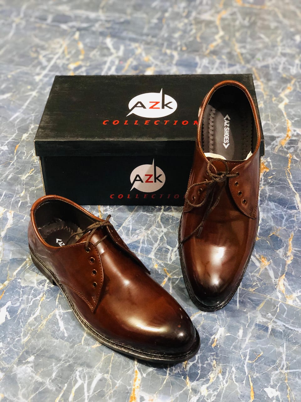AZK Premium Leather Formal Shoes – Brown